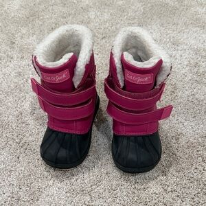 Cat & Jack pink and Black Kids Snow Boots